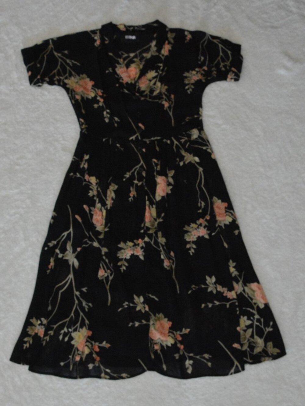 Reformation Black Floral Sheer Mini Dress size 4
